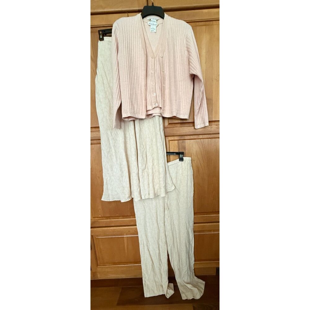 SUSIE Tompkins Blush Pink Sweater Set with Pants + Skirt 4-pieces